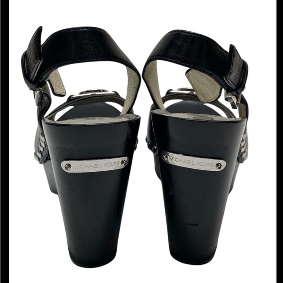 Michael Michael Kors Open Toe Platform Charm Sling Wedge Sandals - Picture 4 of 7